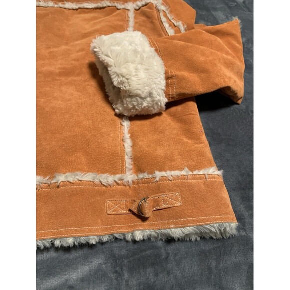 Vintage Wilsons Maxima Women Jacket XL Orange Zip Front Faux Fur Penny Lane Flaw - Picture 8 of 16